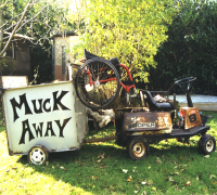 Roper the old ride on with the muck away trailer